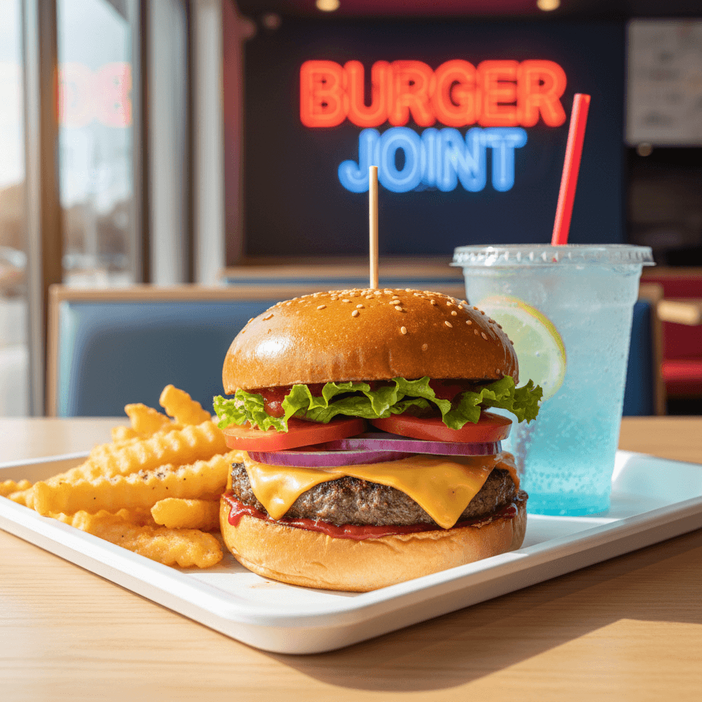 Colombian-style burger topped with crunchy potato chips