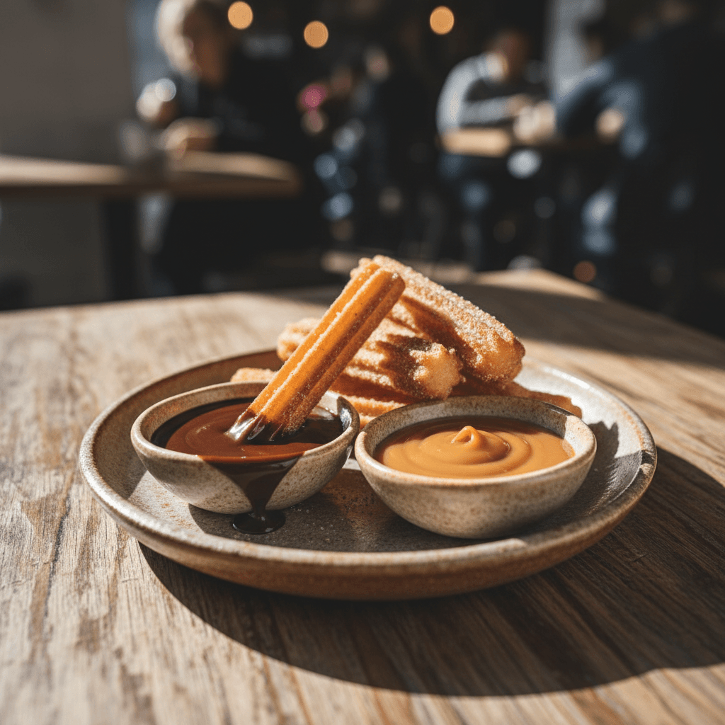 churros with chocolate sauce